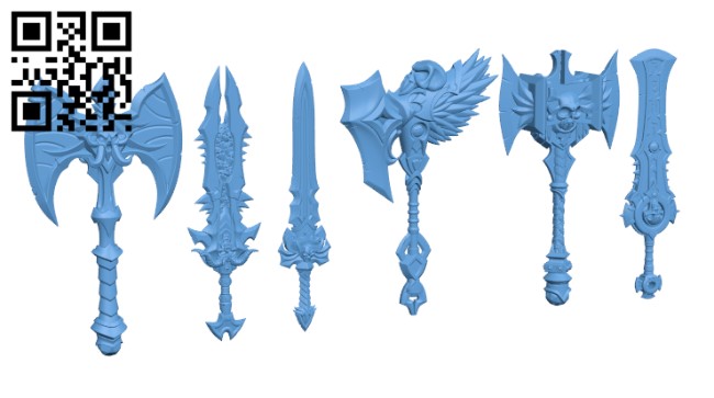 Weapon Set H000807 file stl free download 3D Model for CNC and 3d printer
