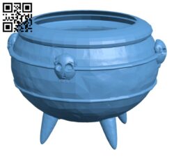 Witch’s Cauldron Halloween Prop H001259 file stl free download 3D Model for CNC and 3d printer