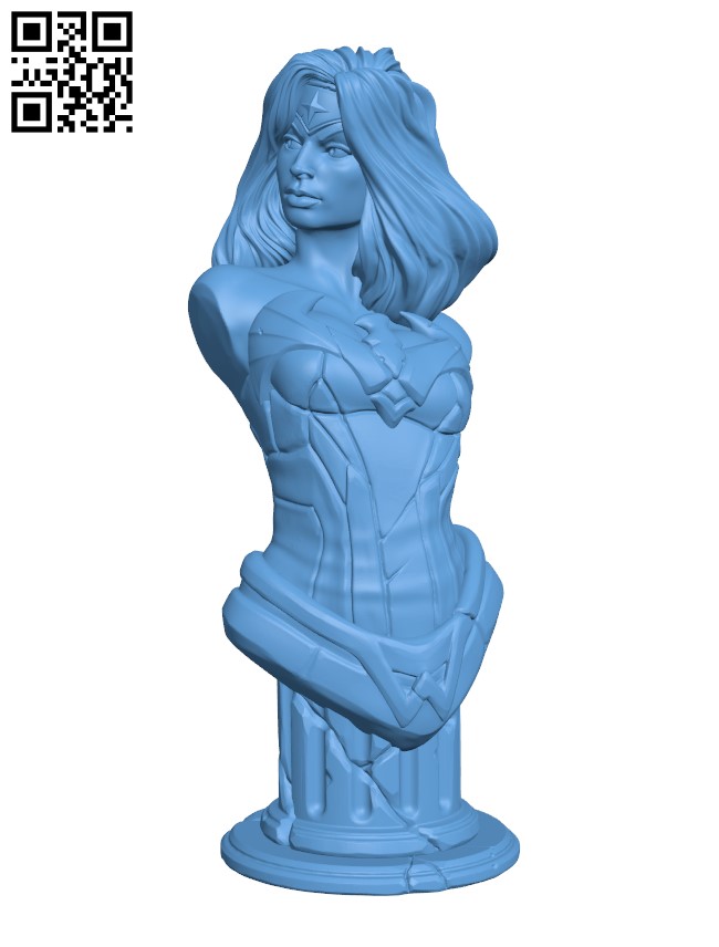 Wonder Woman bust H000929 file stl free download 3D Model for CNC and 3d printer