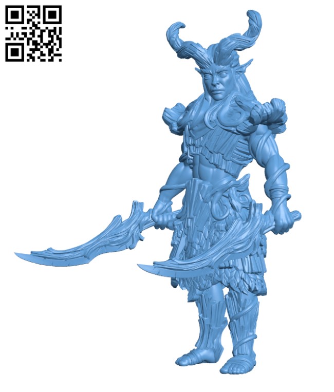 Wood Elf - Warrior 02 H000809 file stl free download 3D Model for CNC and 3d printer