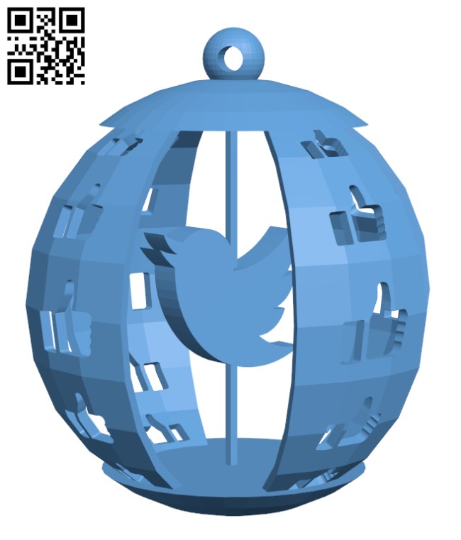 Xmas Social Network Ball H001137 file stl free download 3D Model for CNC and 3d printer