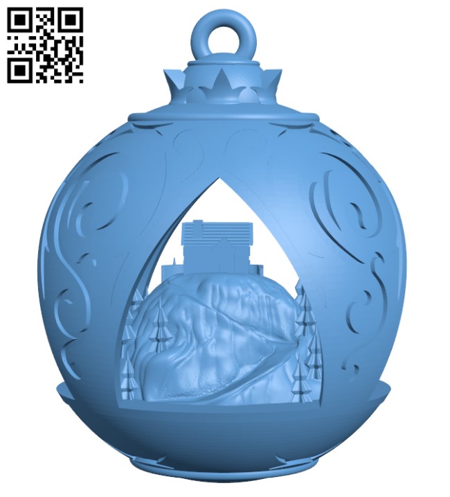 Xmas scene ornament H001015 file stl free download 3D Model for CNC and 3d printer
