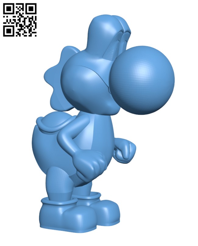Yoshi from Mario games H000660 file stl free download 3D Model for CNC and 3d printer