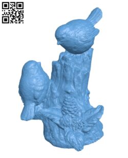 2 Robins and Pinecones H001798 file stl free download 3D Model for CNC and 3d printer