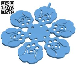 4-LOM Flake Christmas Decoration H001560 file stl free download 3D Model for CNC and 3d printer