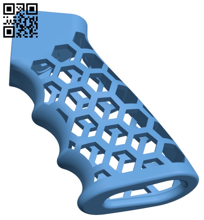 AR-15 Skeleton HexCut Grip Combo H001623 file stl free download 3D Model for CNC and 3d printer