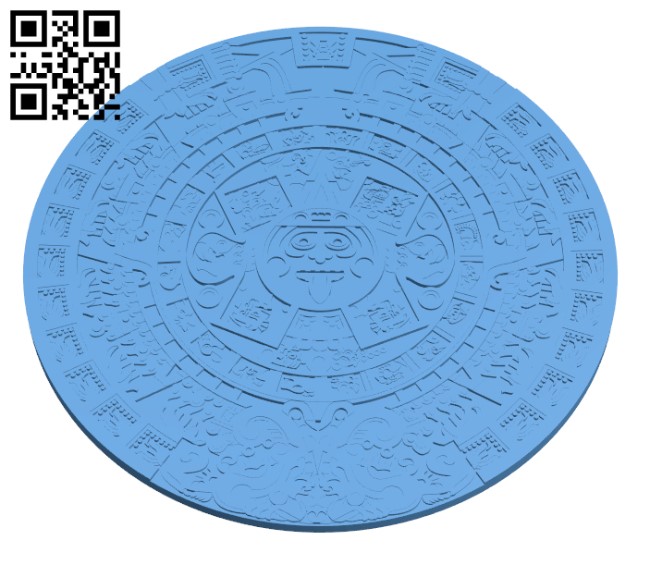 Aztec Calendar - Sun Stone H002150 file stl free download 3D Model for CNC and 3d printer