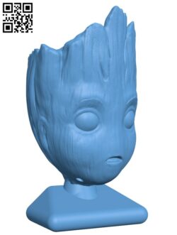 Baby groot head planter H001624 file stl free download 3D Model for CNC and 3d printer