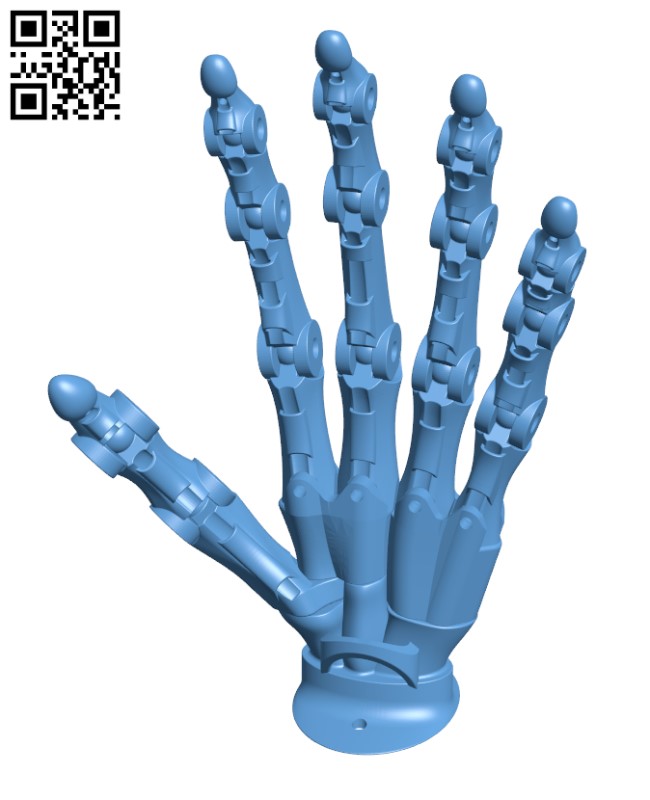 Bionic Skeleton Hand H001923 file stl free download 3D Model for CNC and 3d printer