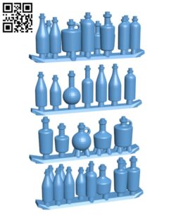 Bottles H001863 file stl free download 3D Model for CNC and 3d printer