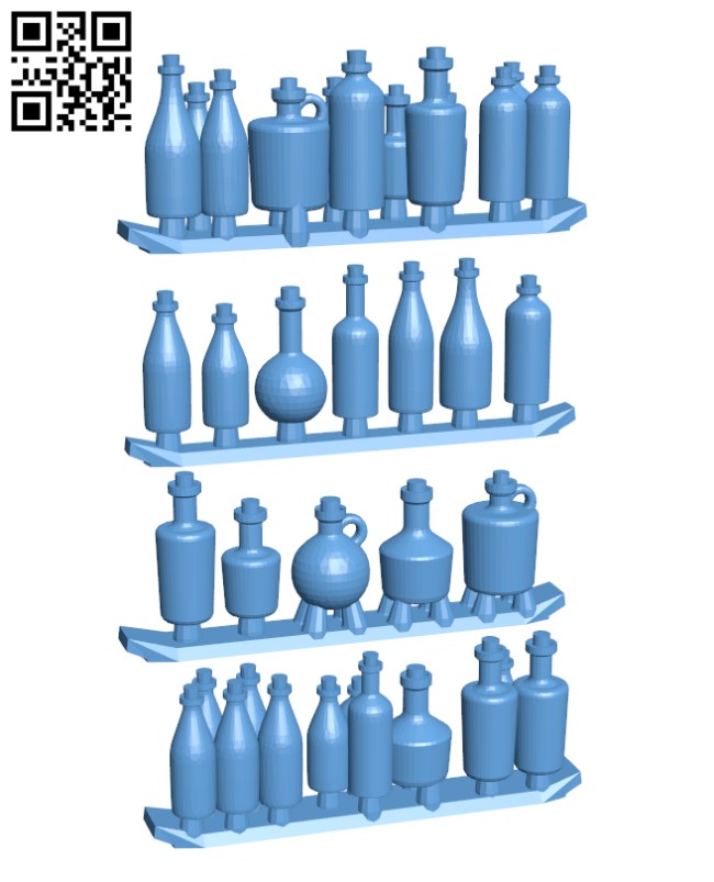 Bottles H001863 file stl free download 3D Model for CNC and 3d printer