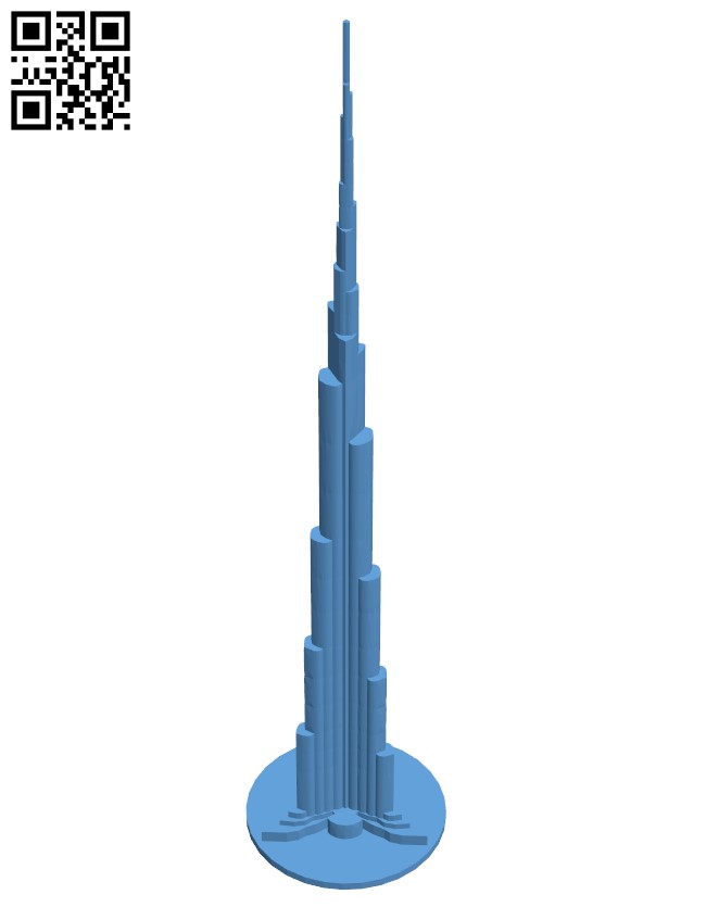 Burj Khalifa - Dubai, UAE H002098 file stl free download 3D Model for CNC and 3d printer