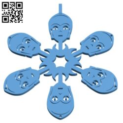 C-3PO Flake Christmas Decoration H001565 file stl free download 3D Model for CNC and 3d printer