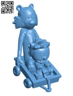 Calvin and Hobbes – Wagon H001866 file stl free download 3D Model for CNC and 3d printer