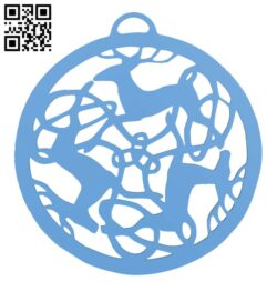 Celtic Reindeer – Christmas ornament H001505 file stl free download 3D Model for CNC and 3d printer