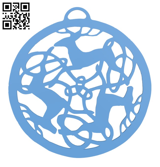 Celtic Reindeer - Christmas ornament H001505 file stl free download 3D Model for CNC and 3d printer
