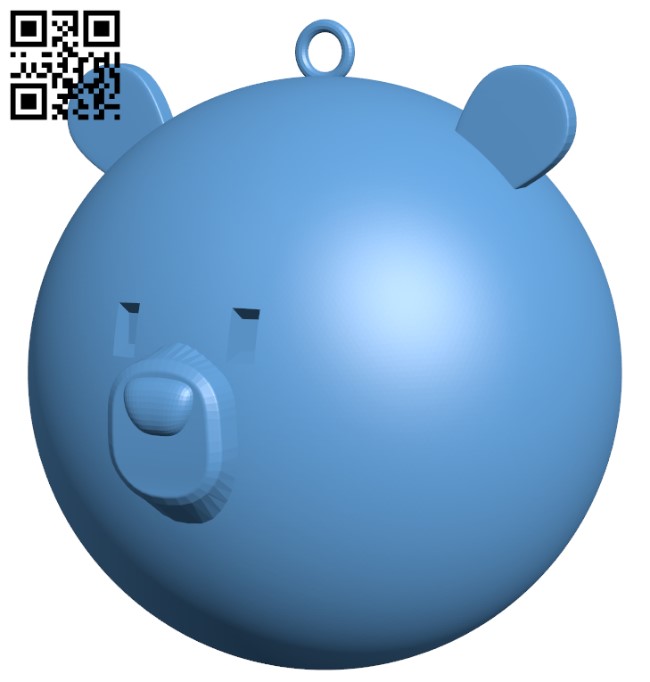 Christmas Bauble Bear H001635 file stl free download 3D Model for CNC and 3d printer