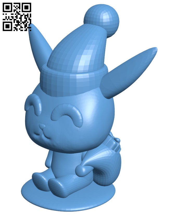 Christmas Pikachu - Pokemon H001574 file stl free download 3D Model for CNC and 3d printer