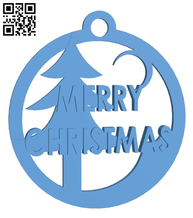 Christmas hanging ornament H001444 file stl free download 3D Model for CNC and 3d printer