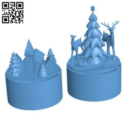 Christmas winter sceneries for LED Tealight H001814 file stl free download 3D Model for CNC and 3d printer