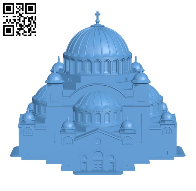 Church of St. Sava - Serbia H002104 file stl free download 3D Model for CNC and 3d printer