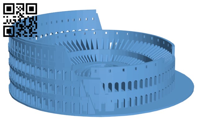 Colosseum in Rome, Italy H001633 file stl free download 3D Model for CNC and 3d printer