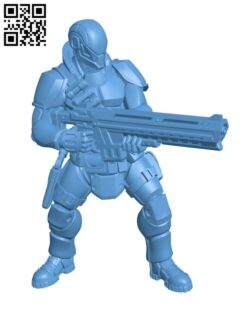 Cyberpunk Heavy Soldier Firing Machinegun H002282 file stl free download 3D Model for CNC and 3d printer