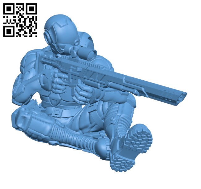 Cyberpunk Scout with sniper H002041 file stl free download 3D Model for CNC and 3d printer