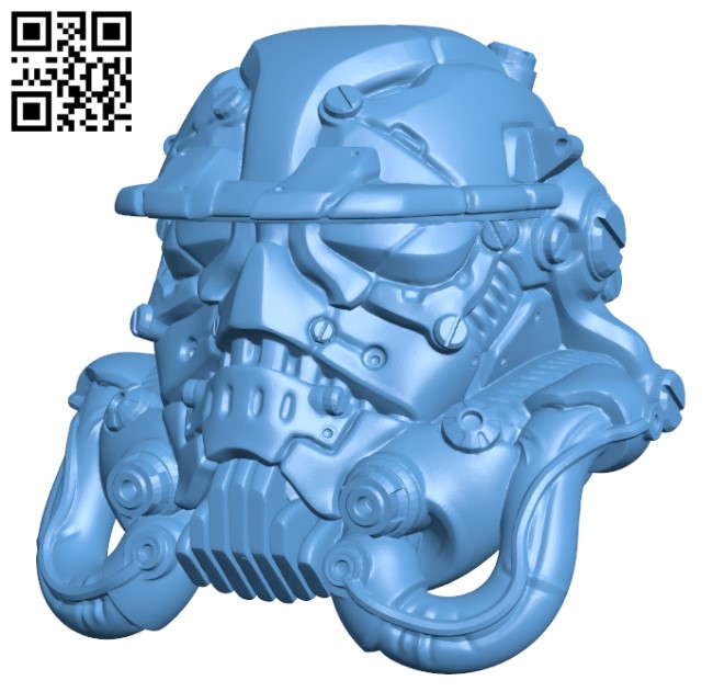 Cyberpunked Stromtrooper helmet H001568 file stl free download 3D Model for CNC and 3d printer