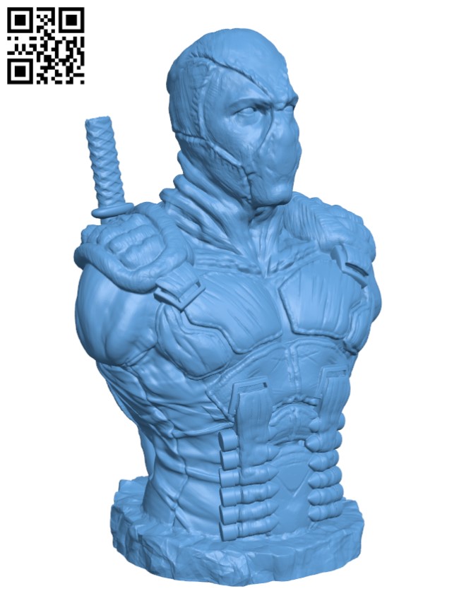 Deadpool bust H002286 file stl free download 3D Model for CNC and 3d printer