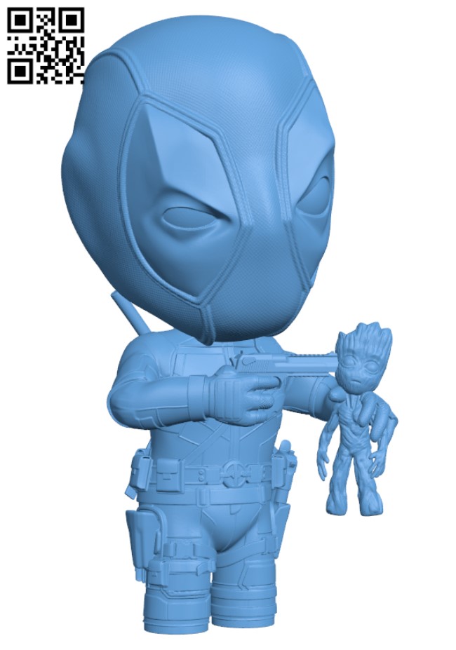 Deadpool vs Groot H001983 file stl free download 3D Model for CNC and 3d printer