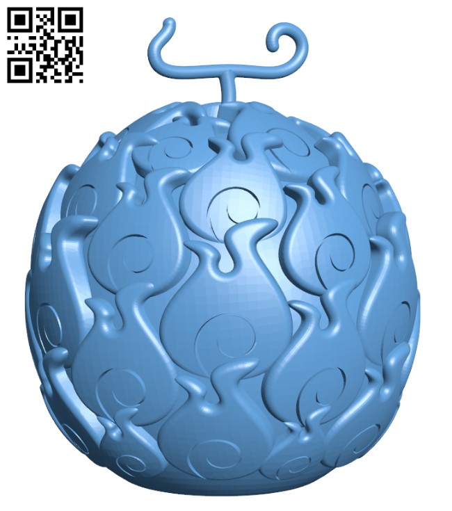 Devil's fruit - One Piece H001645 file stl free download 3D Model for CNC and 3d printer