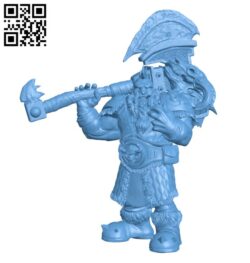 Dwarf Warrior H001758 file stl free download 3D Model for CNC and 3d printer