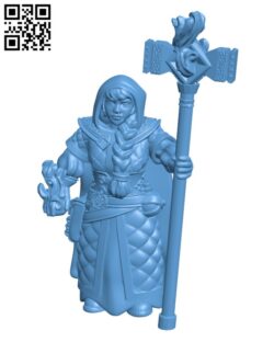 Dwarf girl mage priest H002107 file stl free download 3D Model for CNC and 3d printer