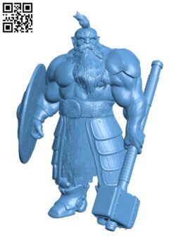 Dwarf warrior H001581 file stl free download 3D Model for CNC and 3d printer
