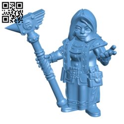 Dwarf woman rune mage H002043 file stl free download 3D Model for CNC and 3d printer