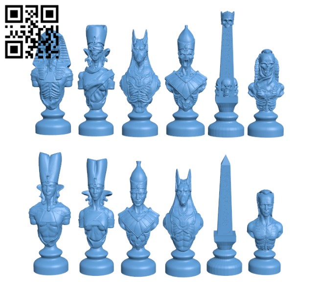 Egyptian Chess Alive vs Dead H001932 file stl free download 3D Model for CNC and 3d printer