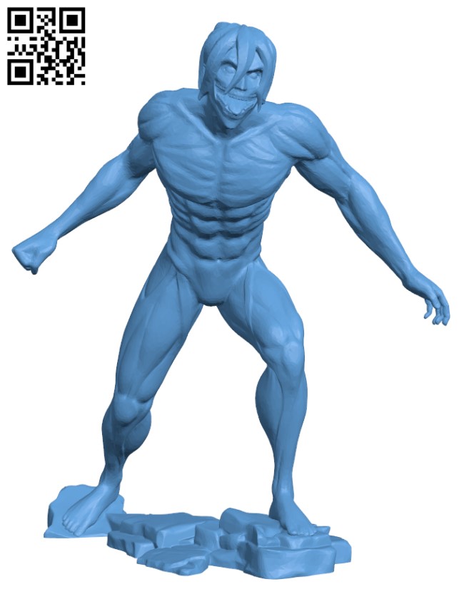 Eren - Attack on Titan H001583 file stl free download 3D Model for CNC and 3d printer