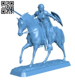 Female Elf Rider H001648 file stl free download 3D Model for CNC and 3d printer