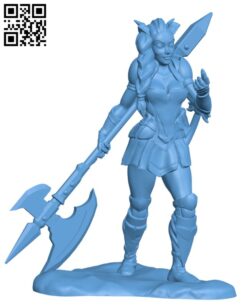 Female Fighter H001649 file stl free download 3D Model for CNC and 3d printer