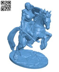 Female Hunter Action Rider H002226 file stl free download 3D Model for CNC and 3d printer