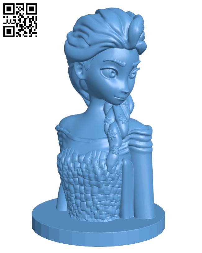 Frozen - Elsa Bust H001762 file stl free download 3D Model for CNC and 3d printer