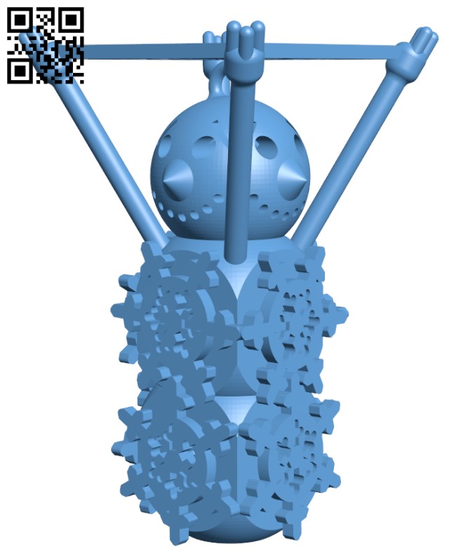 Geared Snowman - Candle Holder and Christmas Tree Decoration H001587 file stl free download 3D Model for CNC and 3d printer