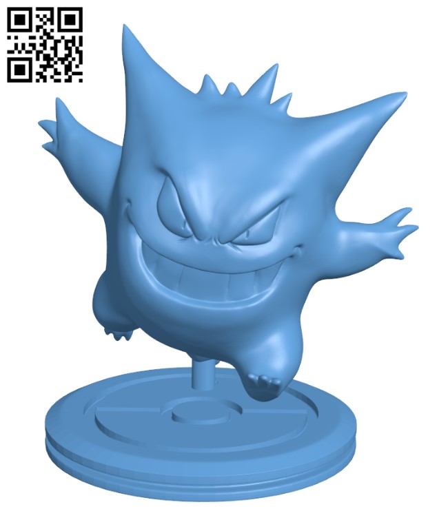 Gengar - Pokemon H002228 file stl free download 3D Model for CNC and 3d printer