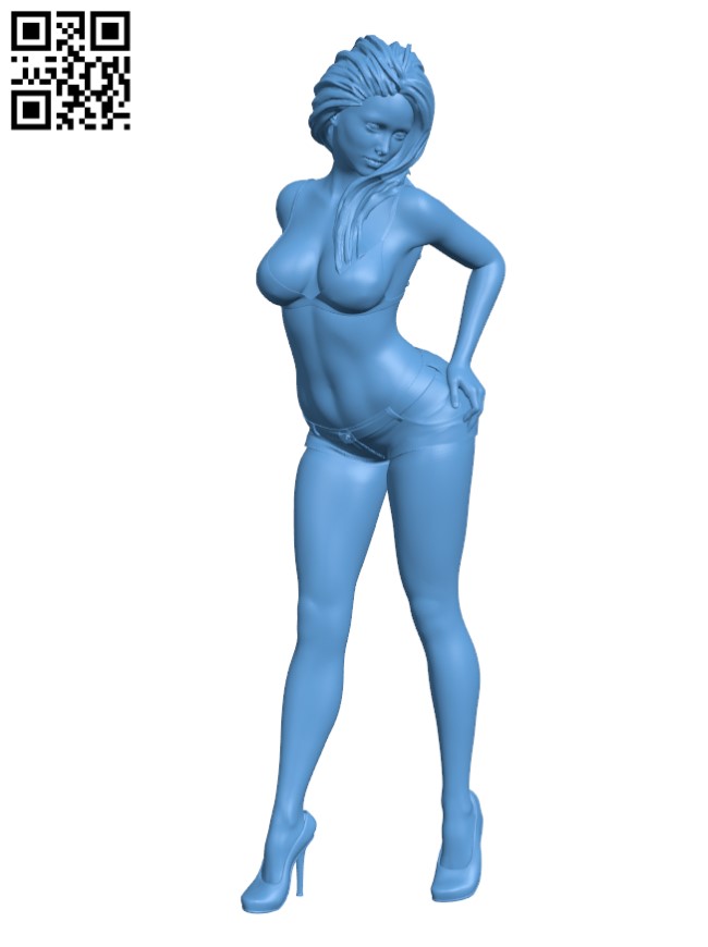 Girl in shorts H002231 file stl free download 3D Model for CNC and 3d printer
