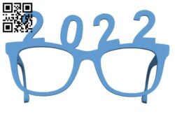 Glasses new year 2022 H001456 file stl free download 3D Model for CNC and 3d printer