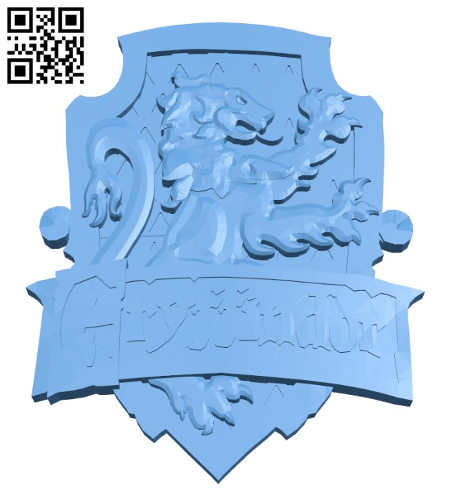 Gryffindor House Badge - Harry Potter H002049 file stl free download 3D Model for CNC and 3d printer