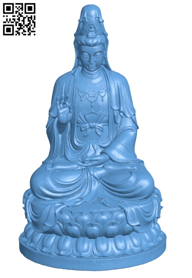 Guanyin on Lotus H001993 file stl free download 3D Model for CNC and 3d printer