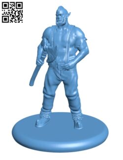 Half Orc Woodcutter H002050 file stl free download 3D Model for CNC and 3d printer