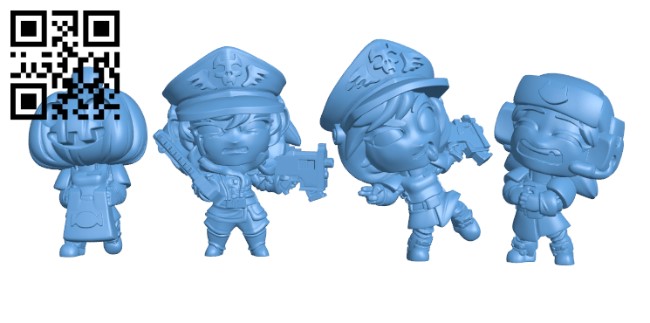 Halloweeen Guardswomen H002233 file stl free download 3D Model for CNC and 3d printer